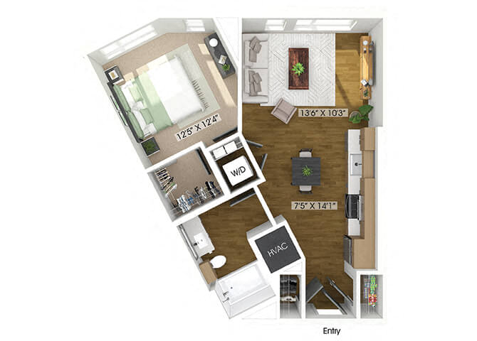 1 Bedroom Apartment – 1950 Piedmont Cir. NE #5014, Atlanta, GA
