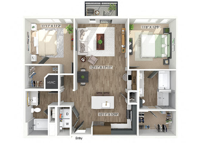 2 Bedroom Apartment – 1950 Piedmont Cir. NE #6050, Atlanta, GA