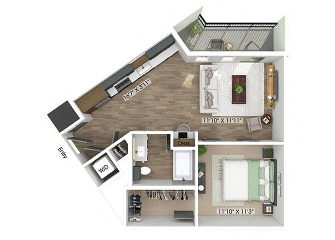 1 Bedroom Apartment – 1950 Piedmont Cir. NE #G061, Atlanta, GA
