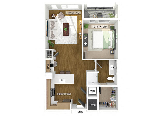 1 Bedroom Apartment – 1950 Piedmont Cir. NE #4024, Atlanta, GA