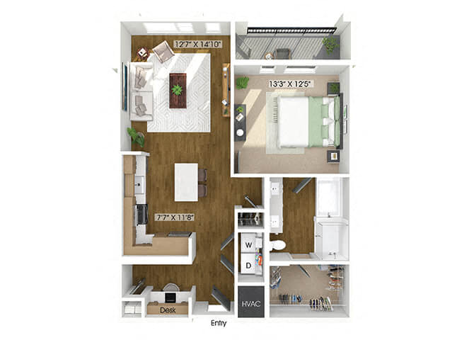 1 Bedroom Apartment – 1950 Piedmont Cir. NE #G058, Atlanta, GA