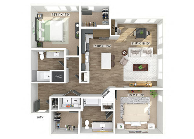 2 Bedroom Apartment – 1950 Piedmont Cir. NE #1098, Atlanta, GA