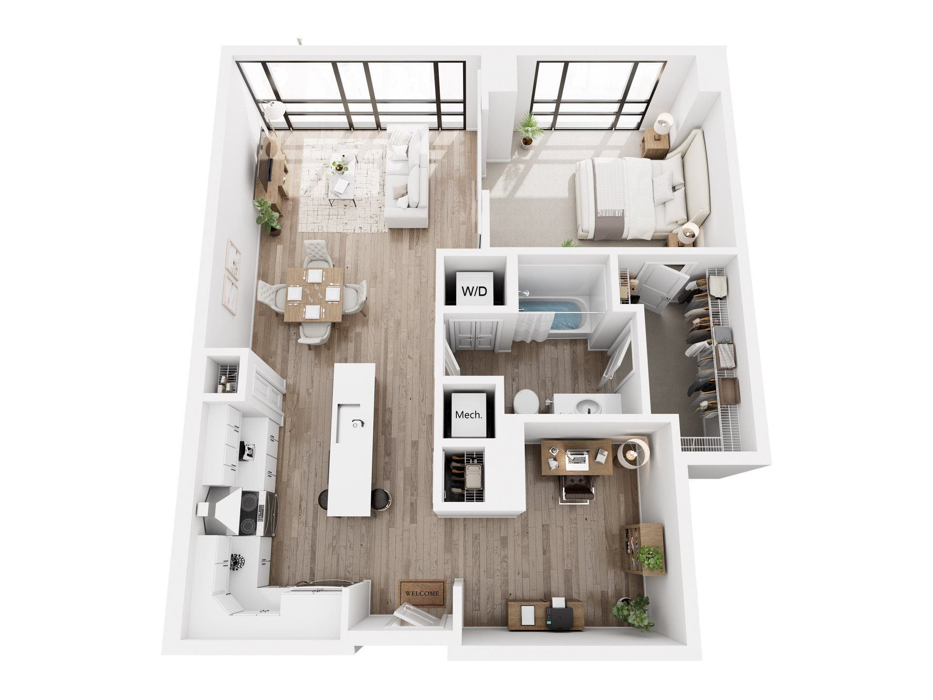 1 Bedroom Loft + Den floor plan