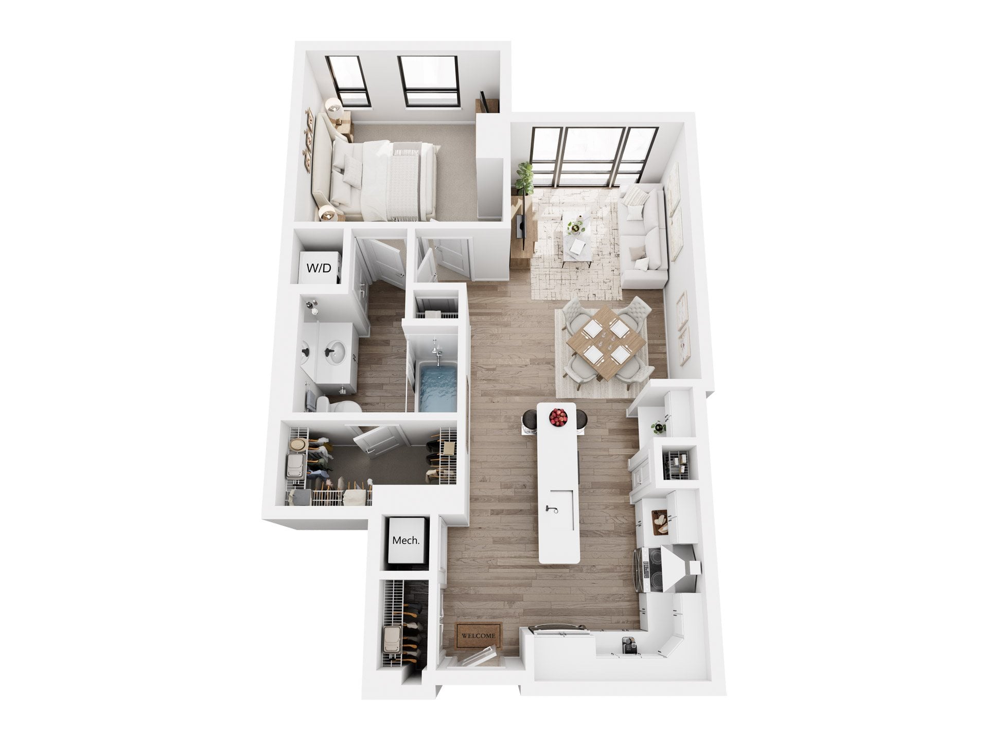 1 Bedroom F floor plan