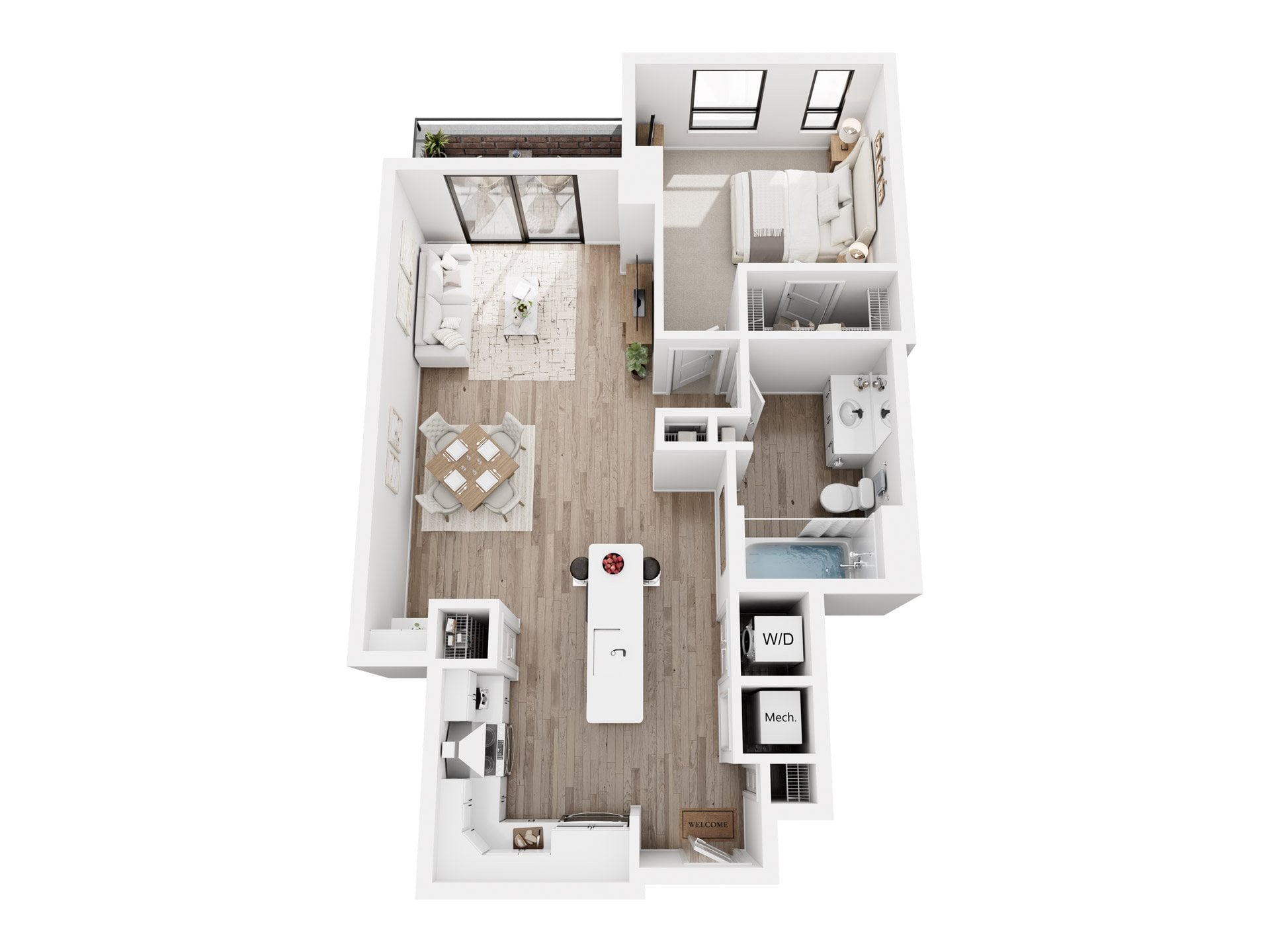 1 Bedroom E floor plan