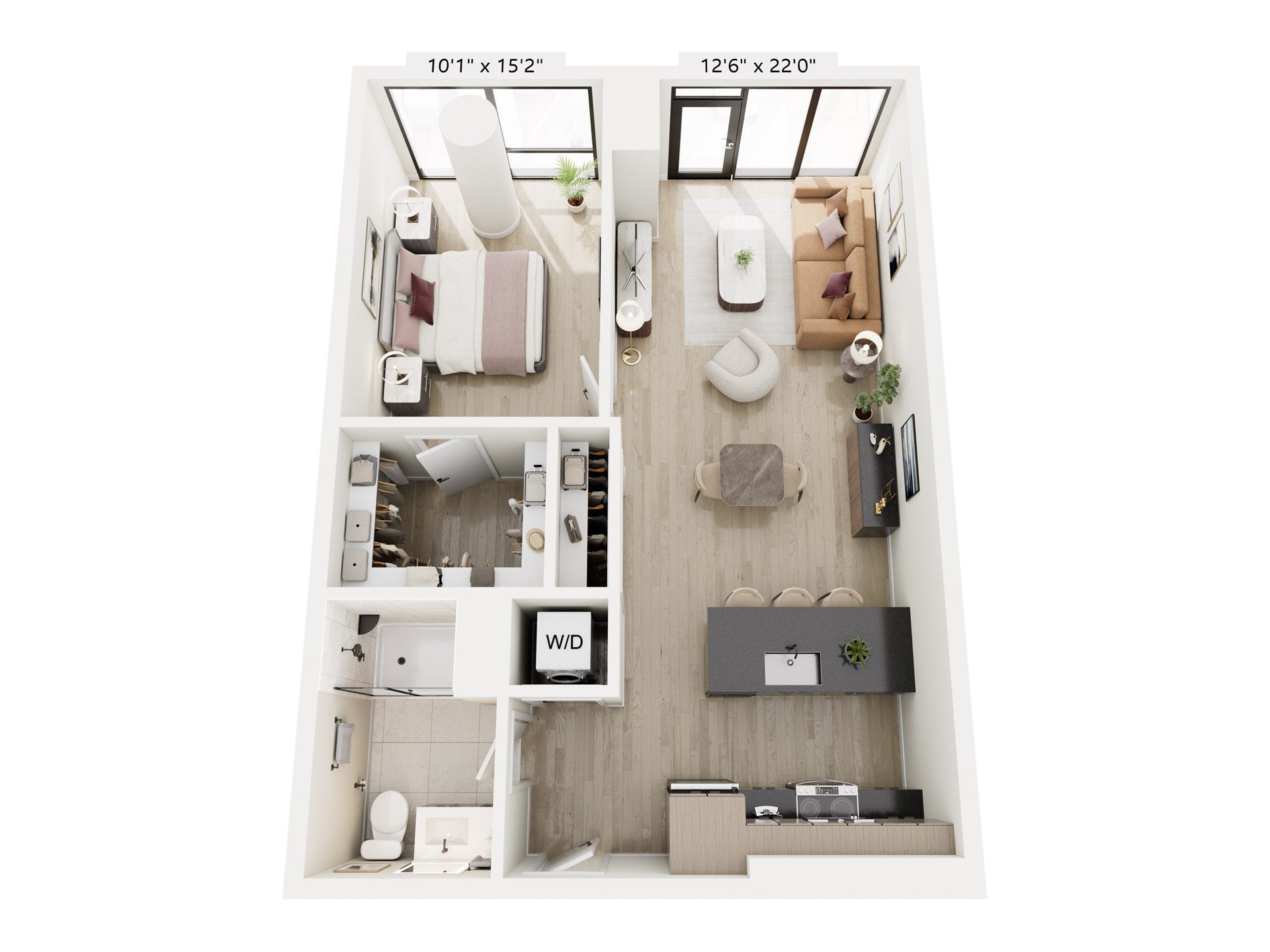 1B-2B floor plan