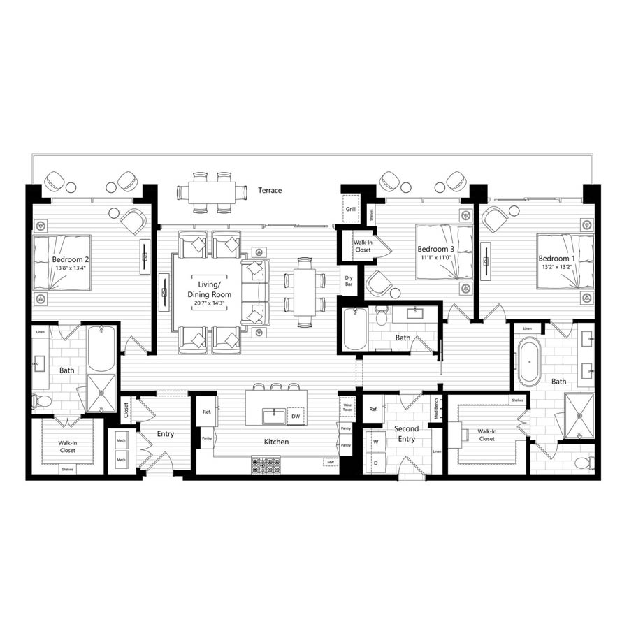 PH1 floor plan