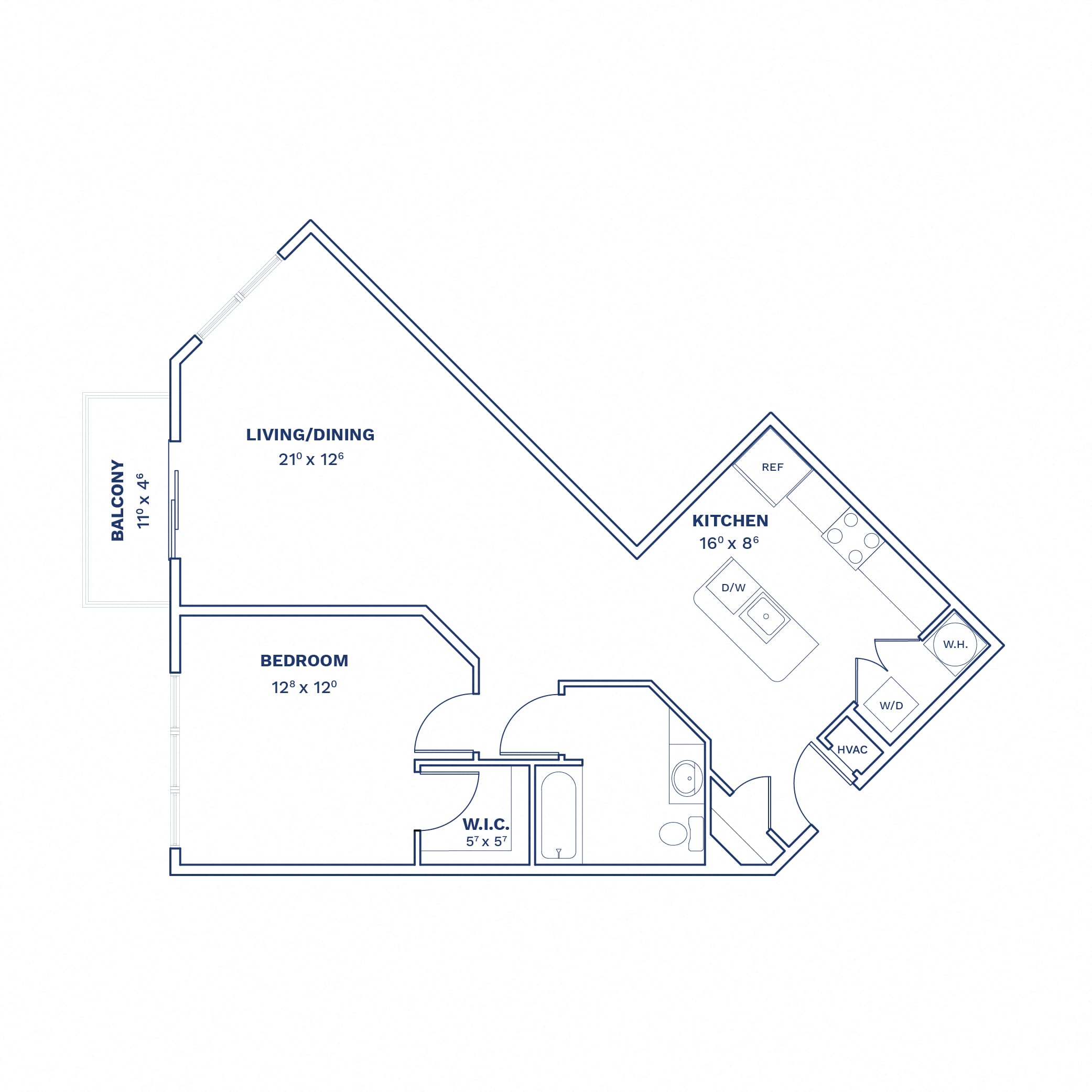 1 Bed/1 Bath-A6 floor plan
