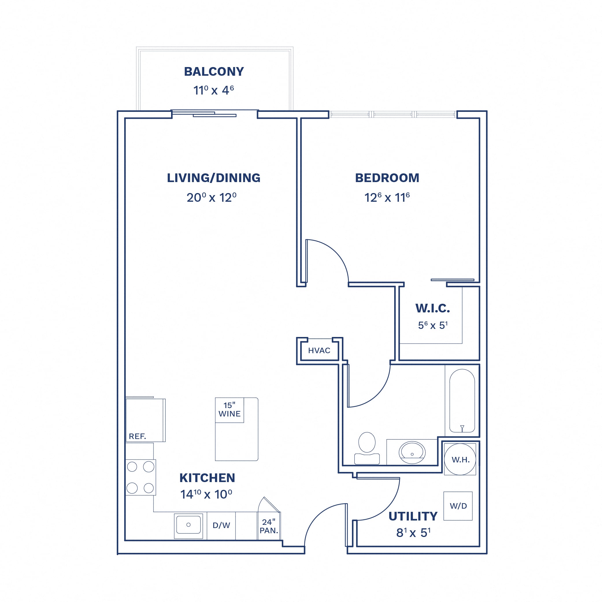 1 Bed/1 Bath-A2 floor plan
