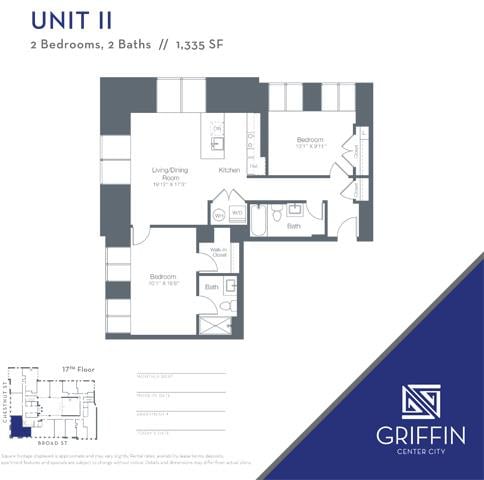 II 2 Bedroom 2 Bath floor plan