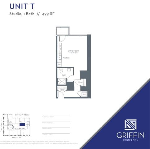 T Studio floor plan