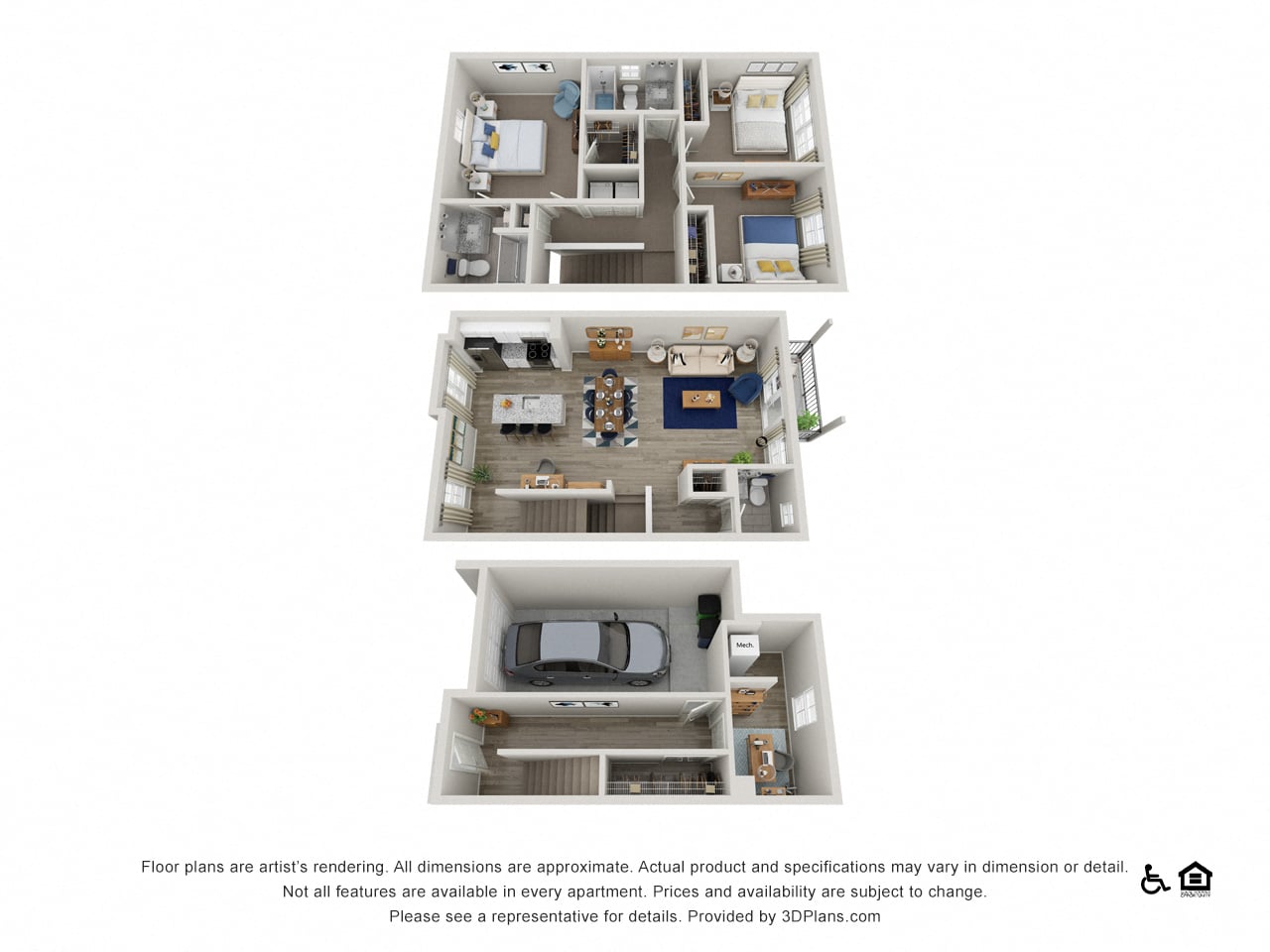 The Cary Townhome floor plan
