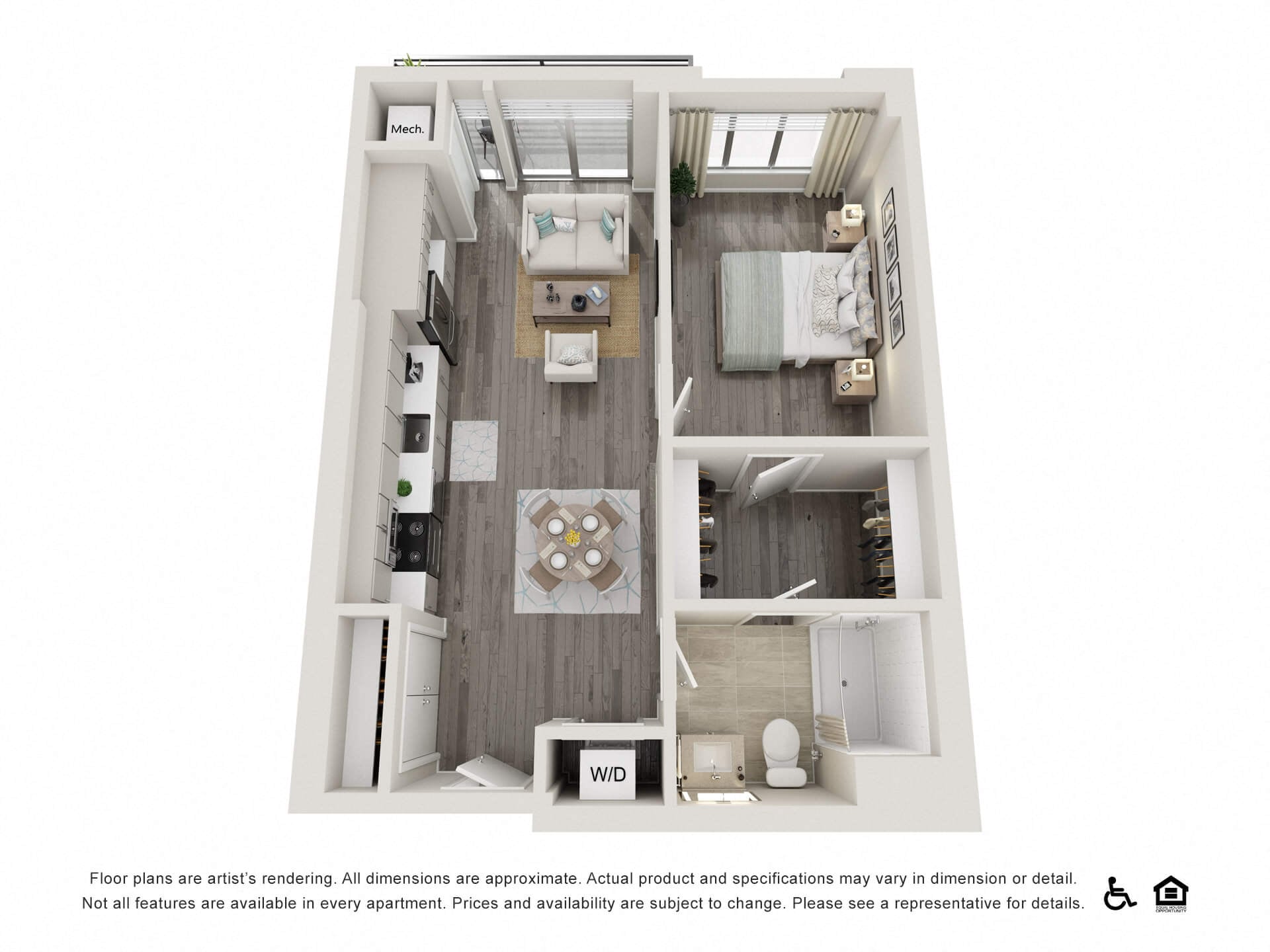 1 Bed A2 floor plan