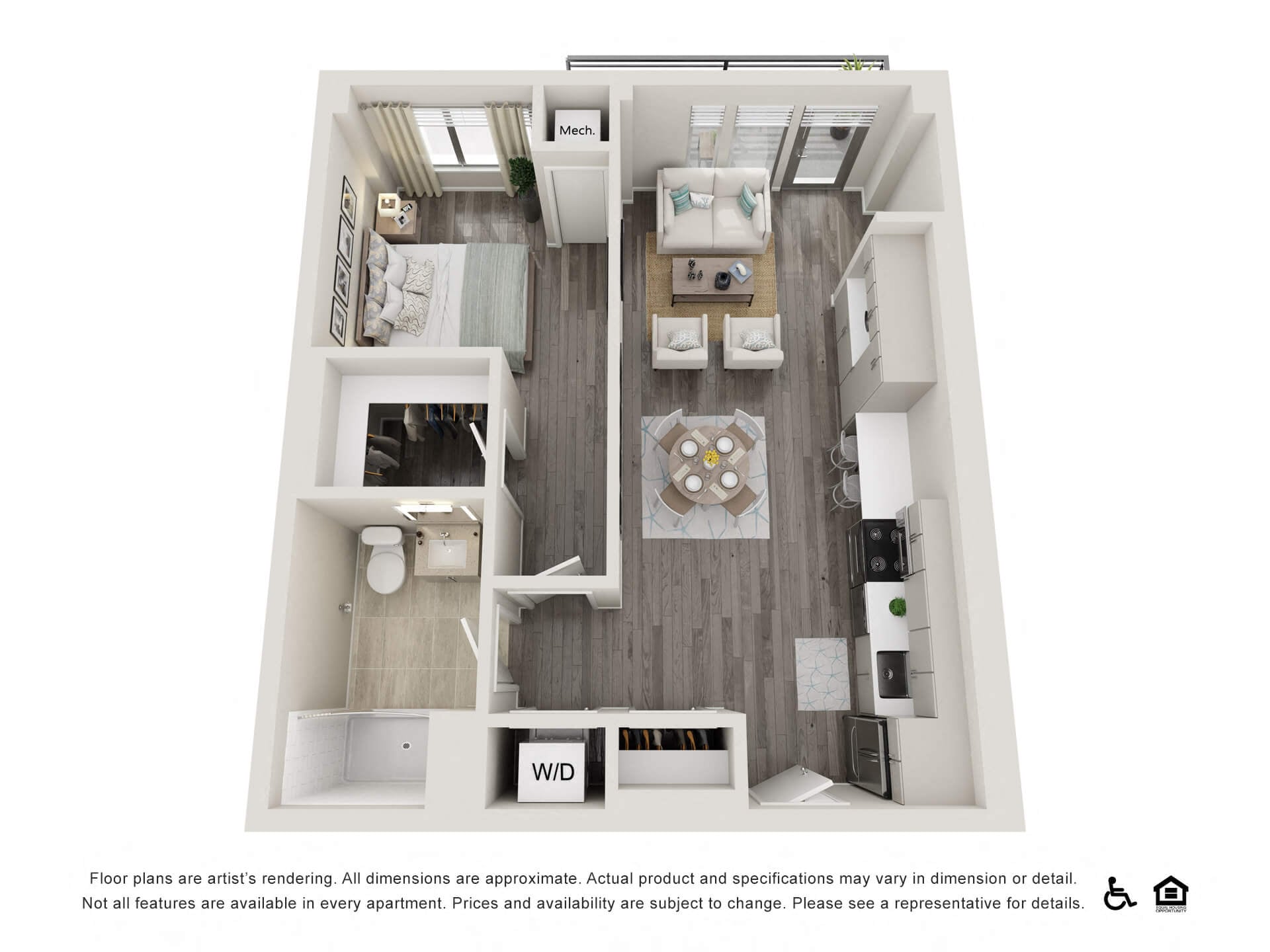 1 Bed D floor plan