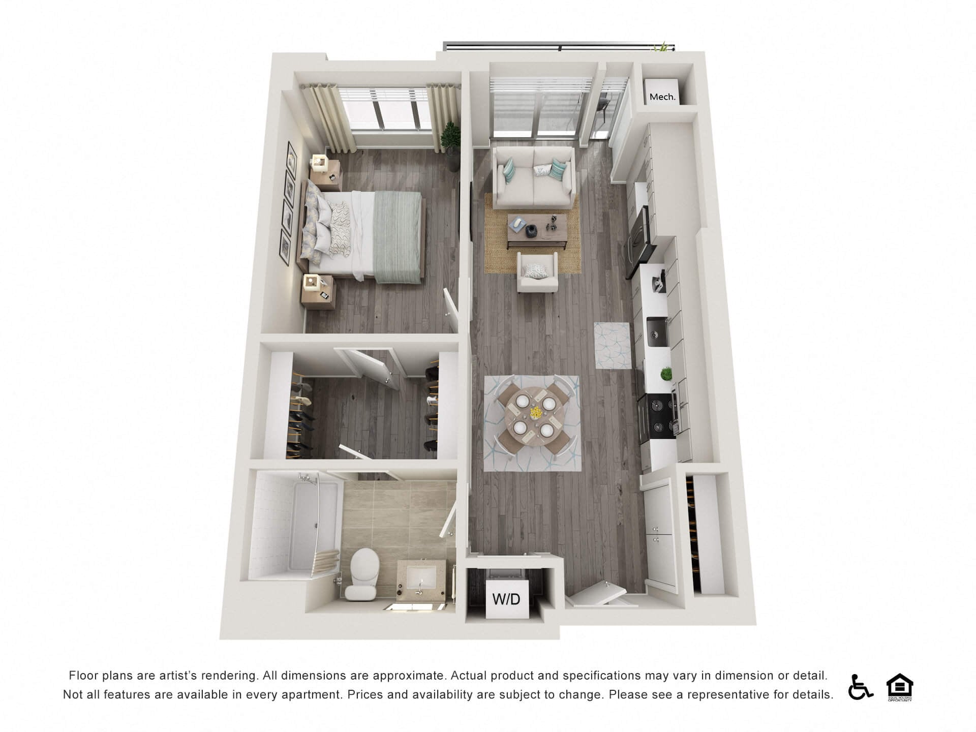 1 Bed A1 floor plan