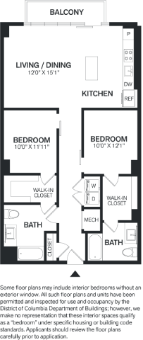 2 Bed/2 Bath PH-B5P floor plan