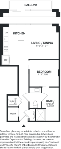 1 Bed/1 Bath-A5 floor plan