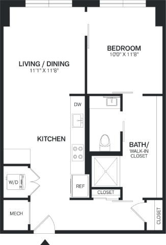 1 Bed/1 Bath-A4 floor plan