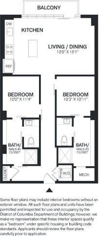 2 Bed/2 Bath-B4 floor plan
