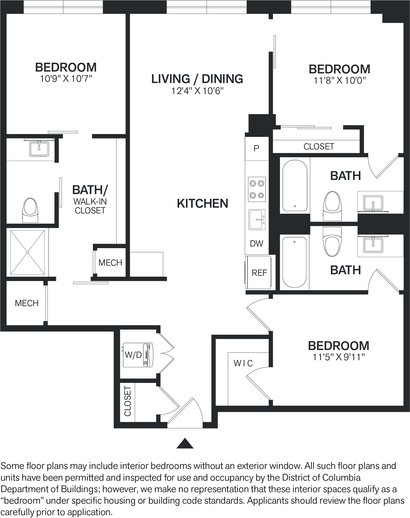 3 Bed/3 Bath PH-C2P floor plan