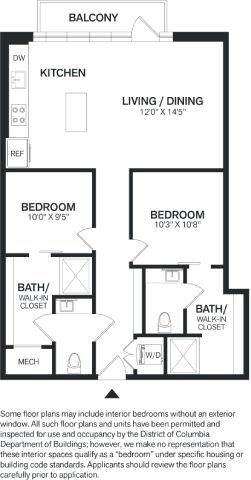 2 Bed/2 Bath-B2 floor plan