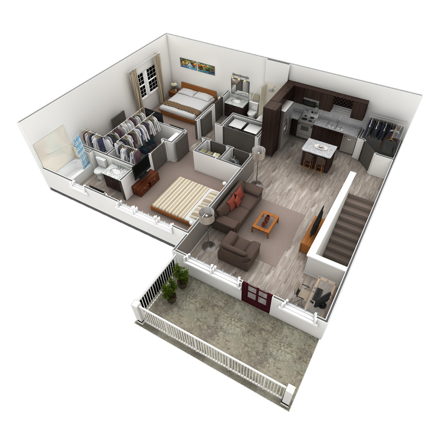 2 BR Designer Overlook floor plan
