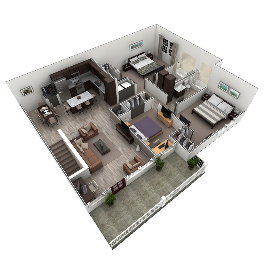 3 BR Grand Overlook floor plan