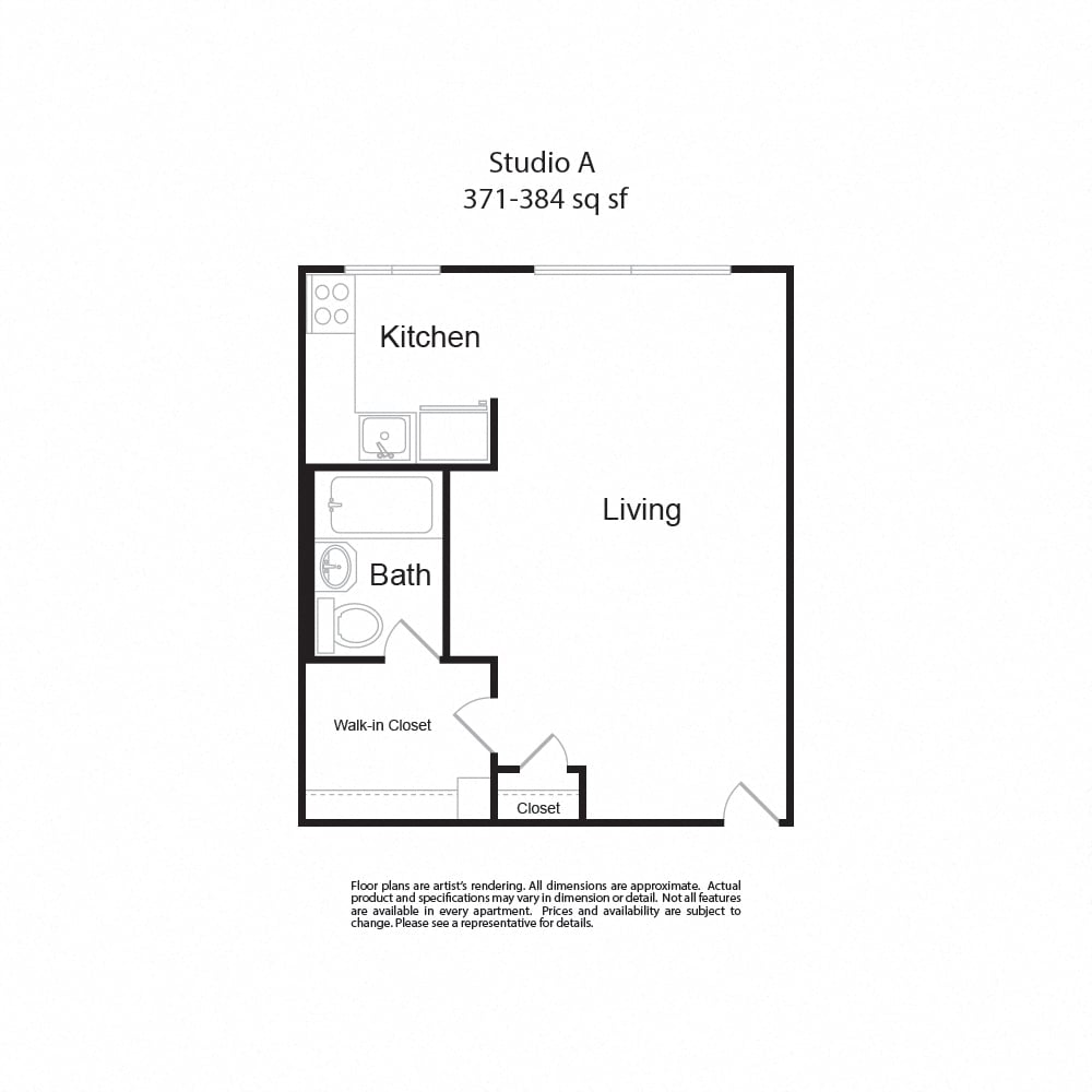 Studio A floor plan
