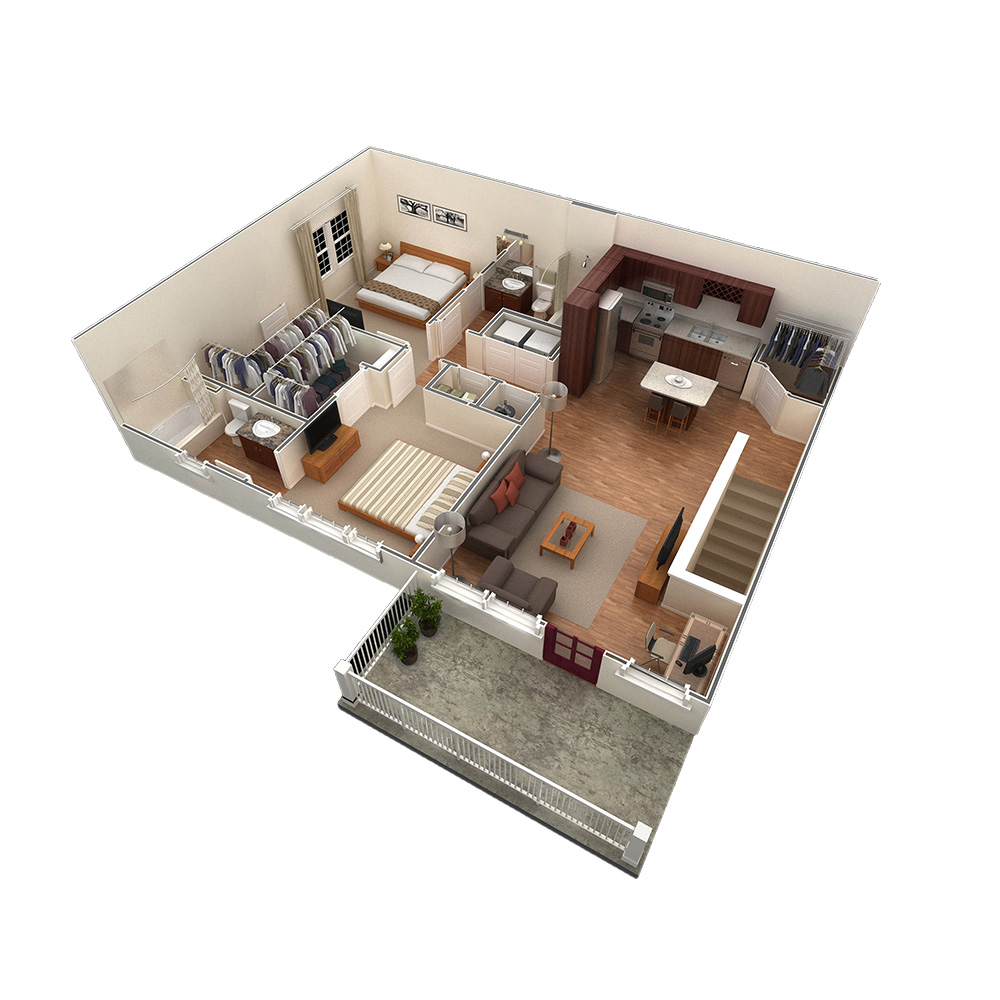 2 BR Designer Overlook floor plan