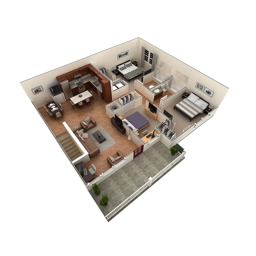 3 BR Grand Overlook floor plan