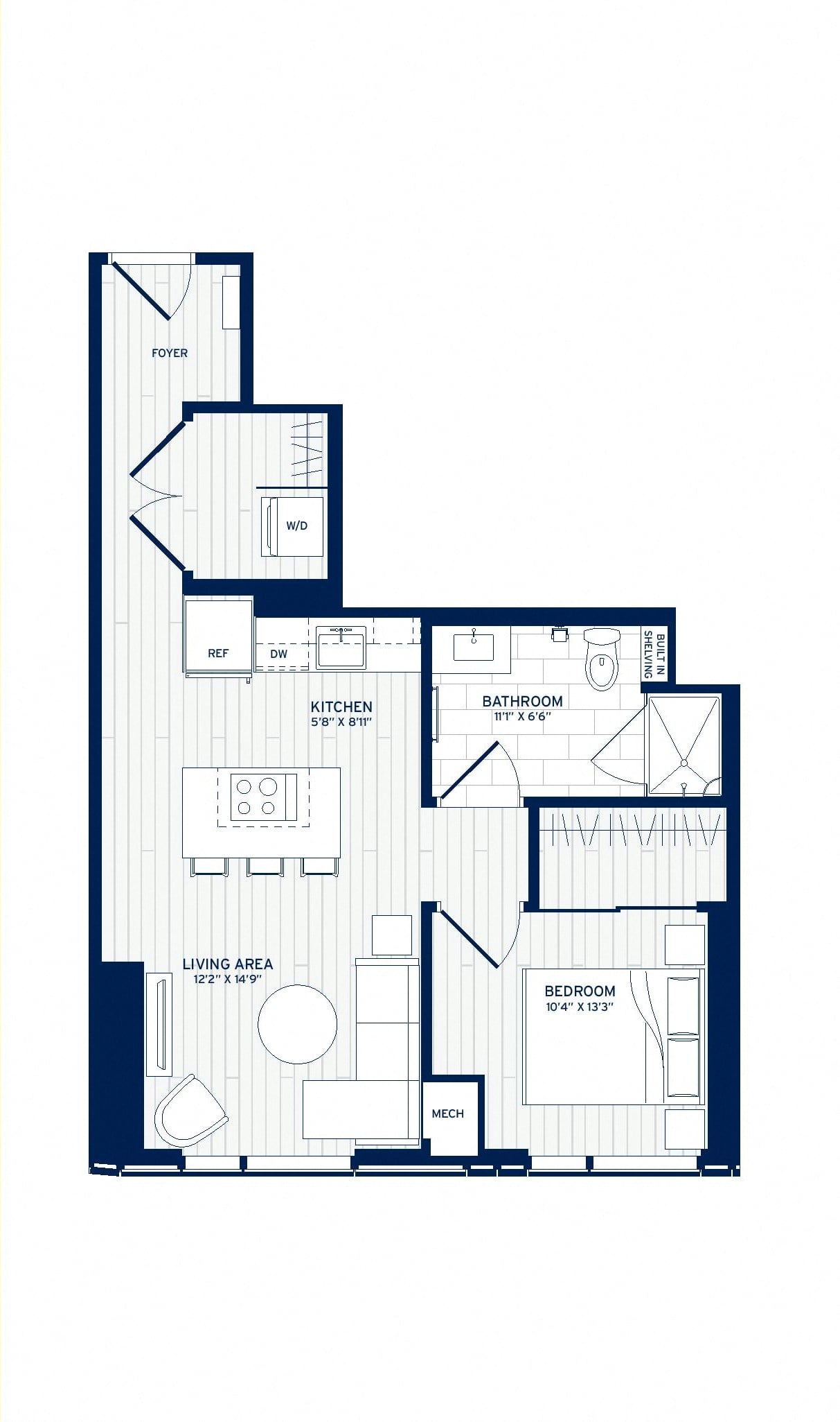 1 Bed/1 Bath-D9 floor plan