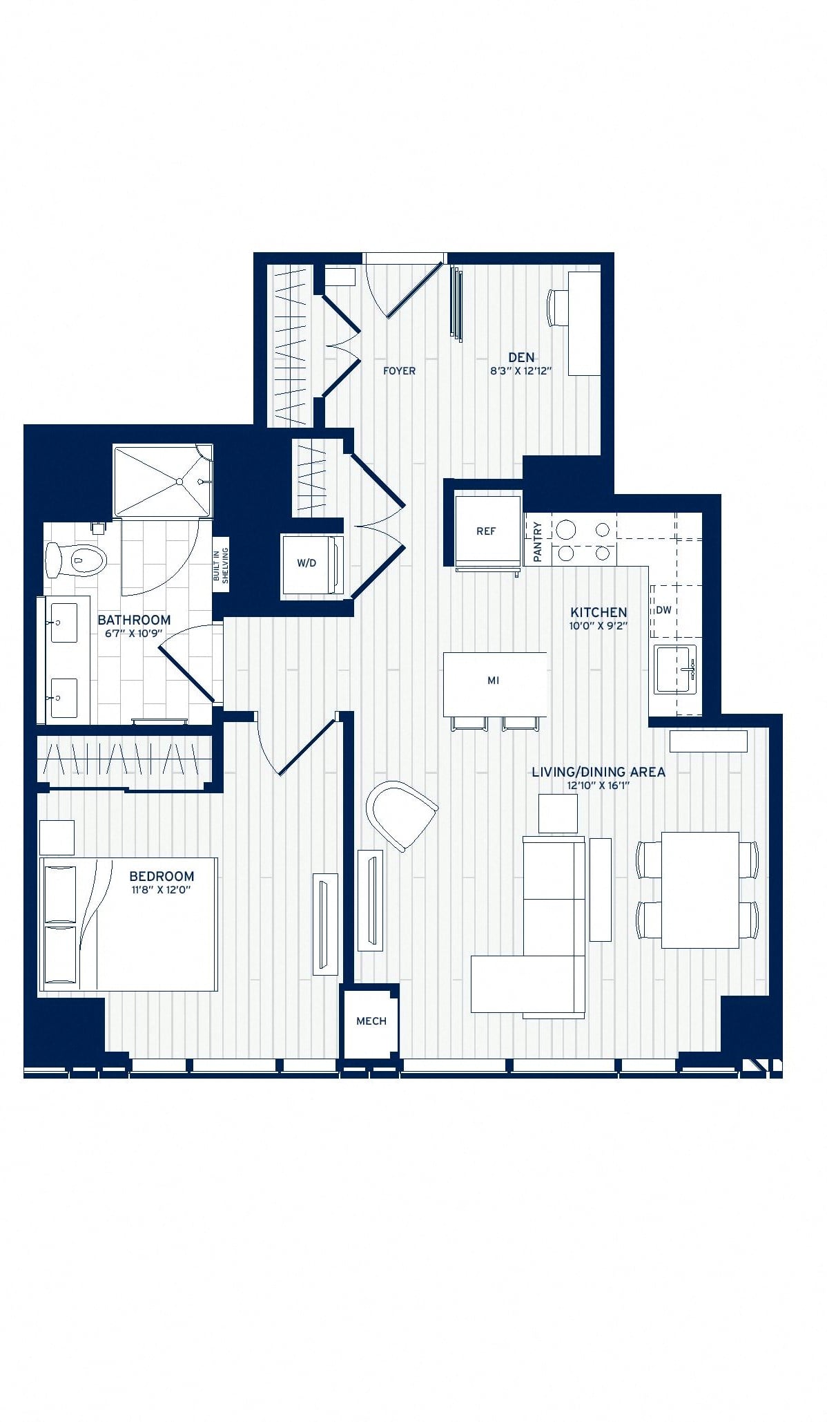 1 Bed/1 Bath Den-D10 floor plan