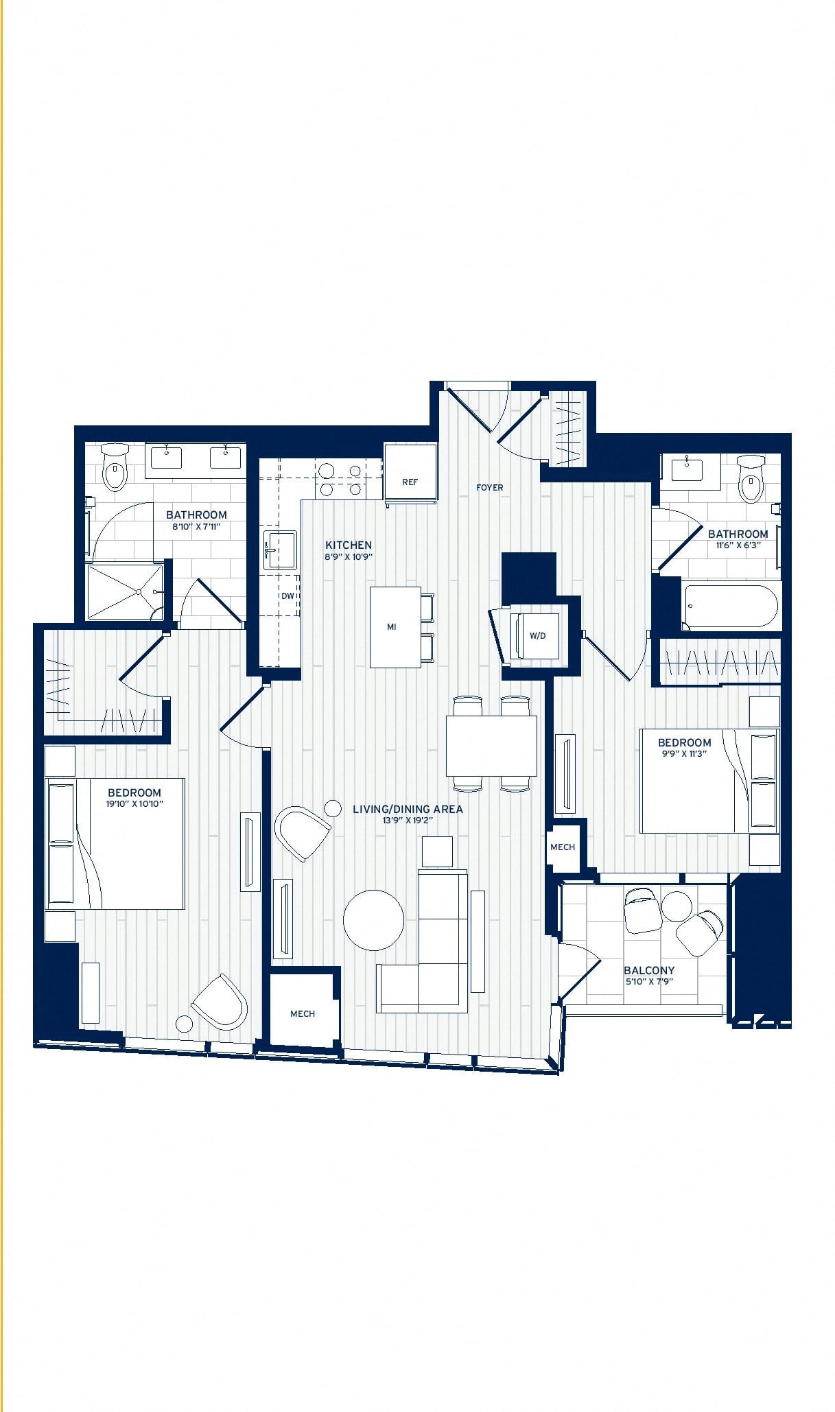 2 Bed/2 Bath-E5 floor plan
