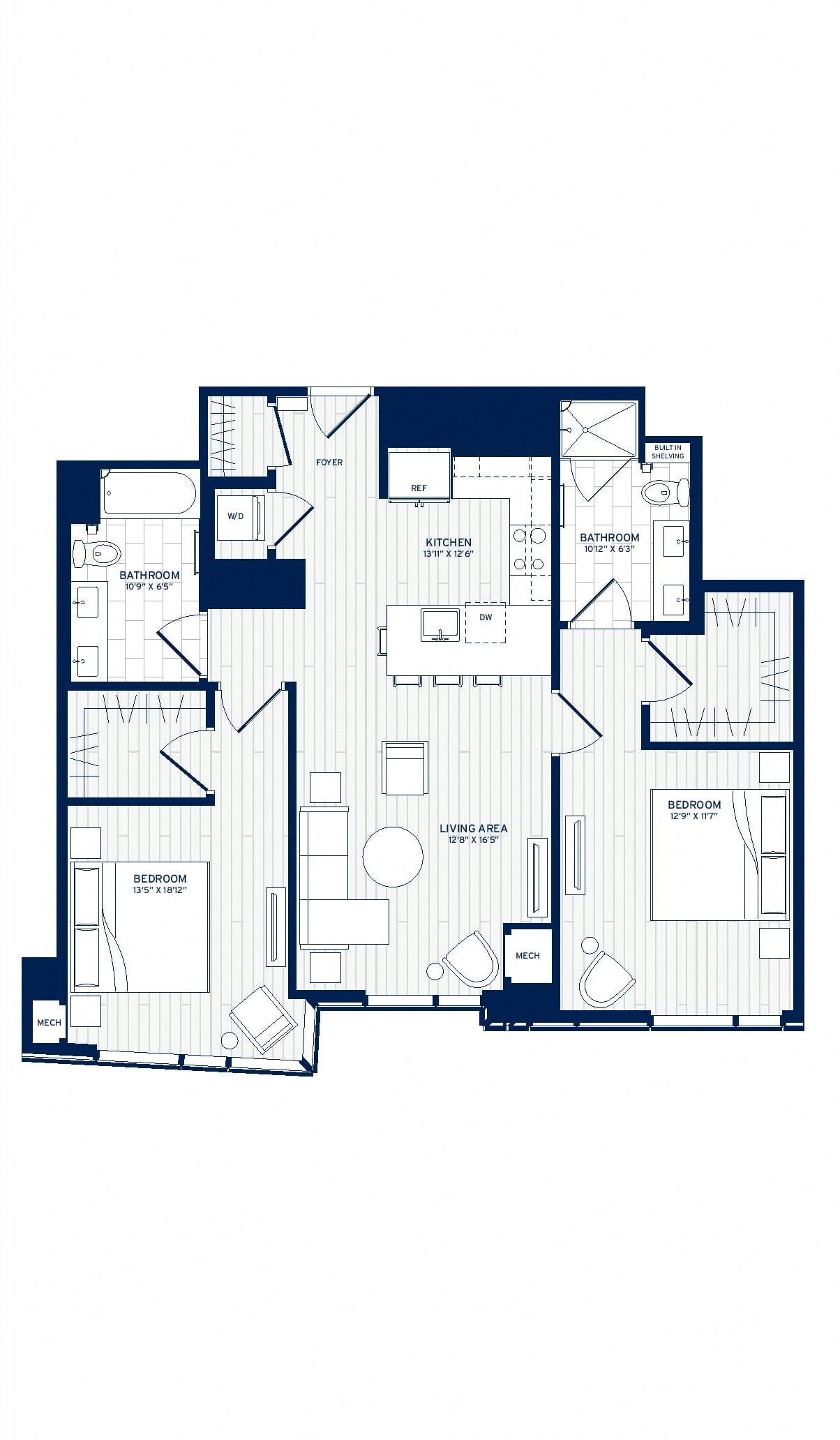 2 Bed/2 Bath-E9 floor plan