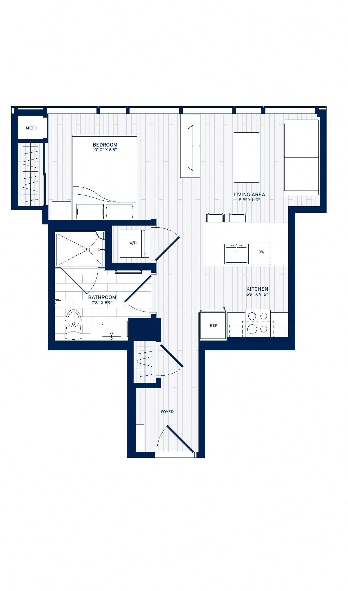 JR 1 Bed-C1 floor plan