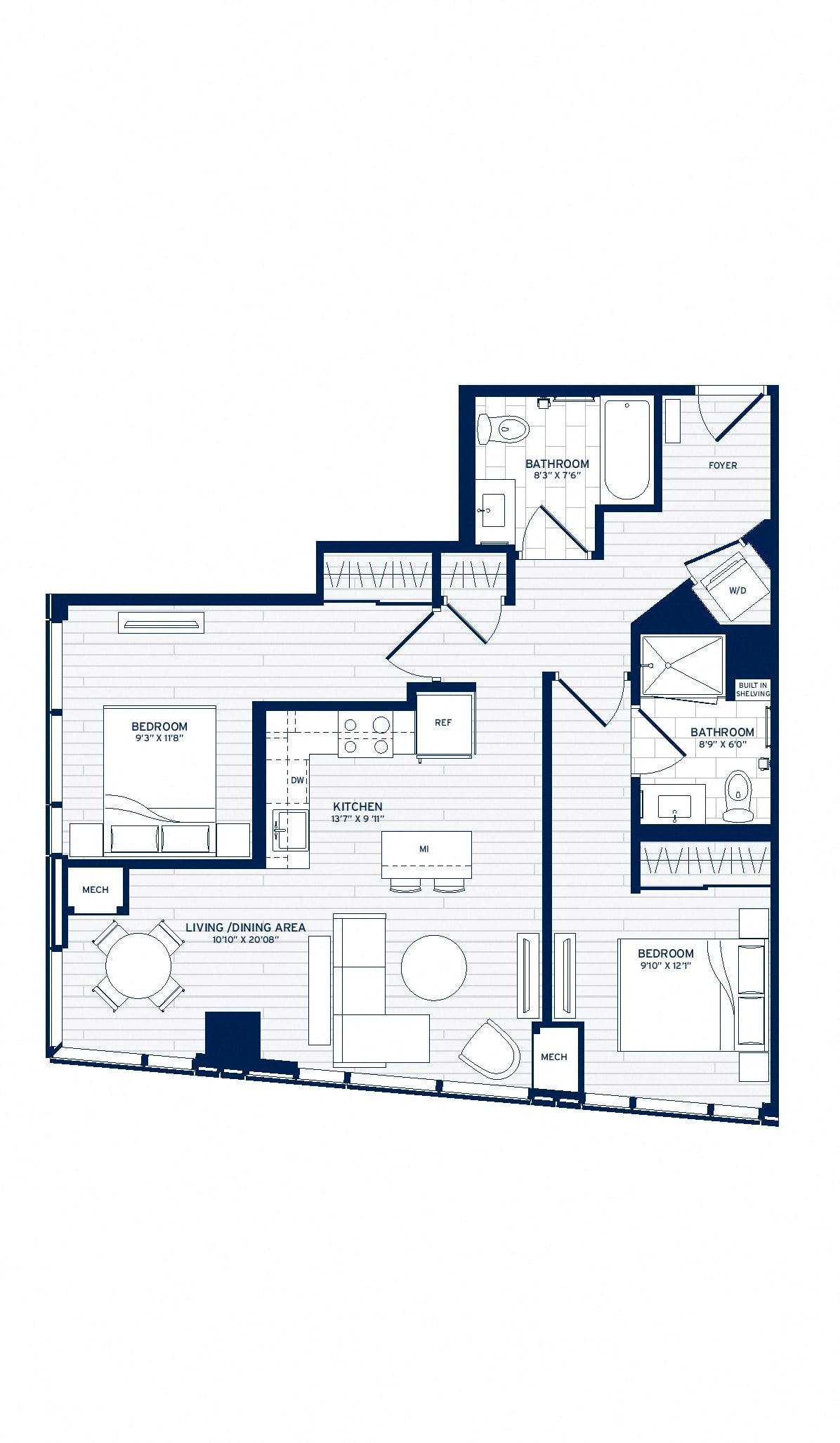 2 Bed/2 Bath-E4 floor plan