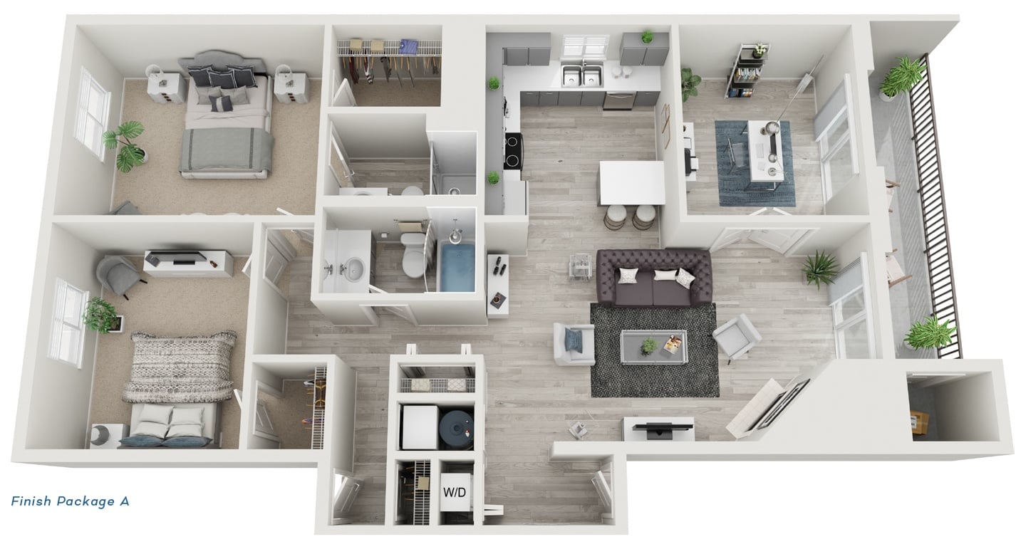 C2 - 2 Bed + Den, 2 Bath floor plan