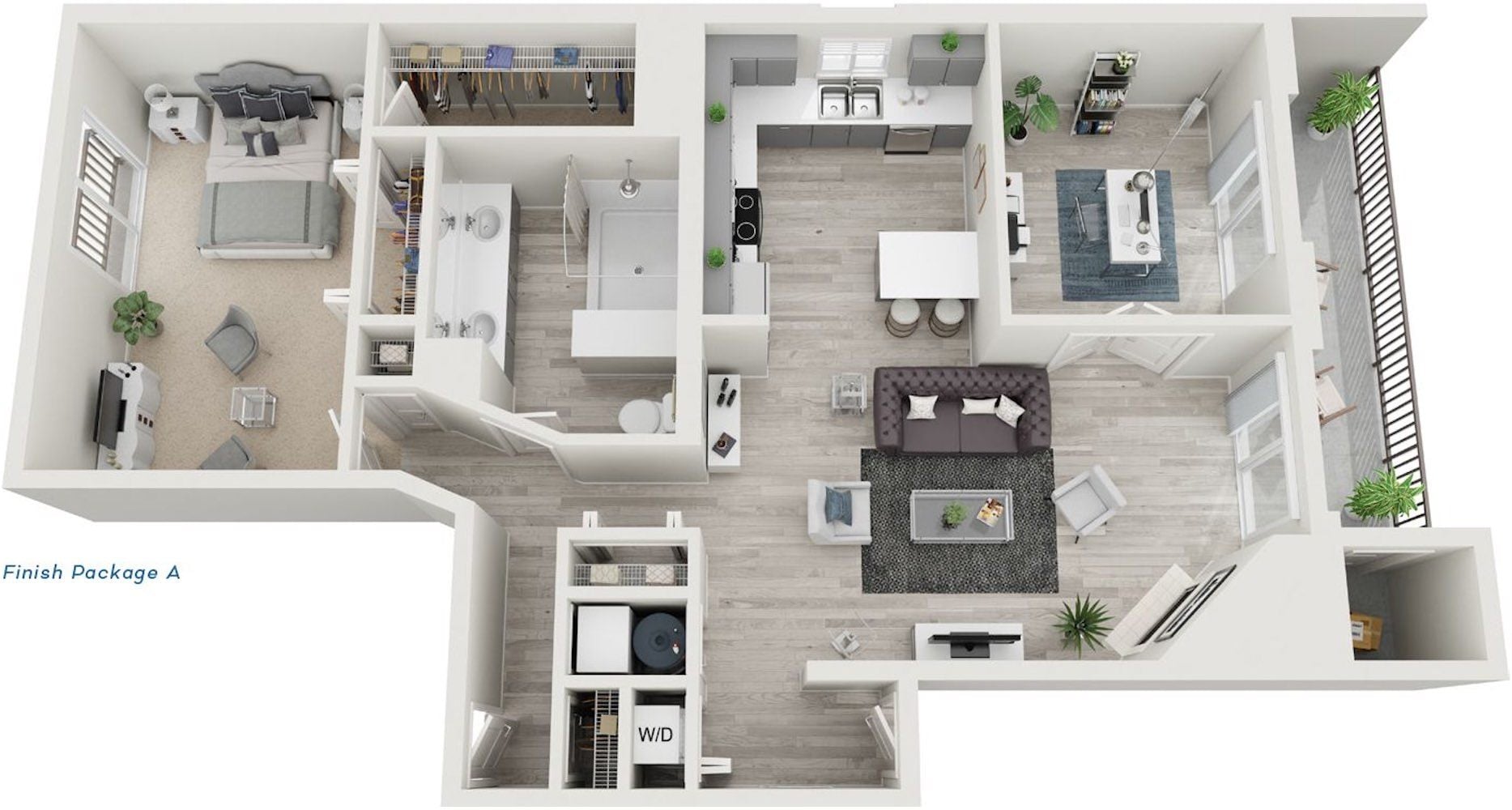 A3 - 1 Bed + Den, 1 Bath floor plan