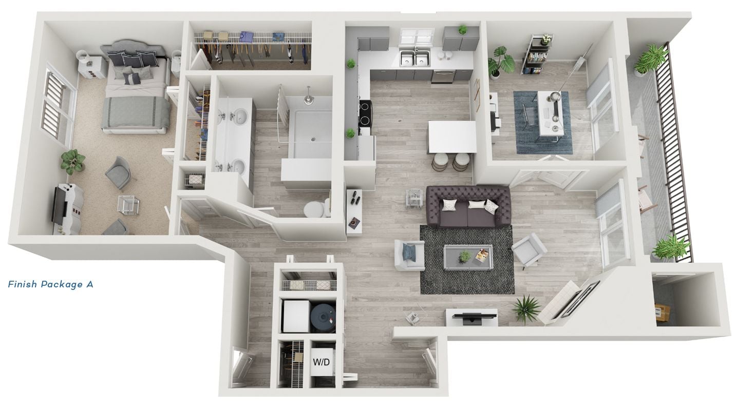A4  - 1 Bed + Den, 1.5 Bath floor plan