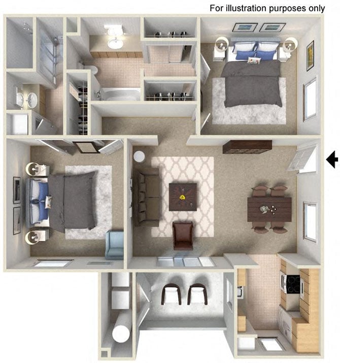 2 x 2 C floor plan