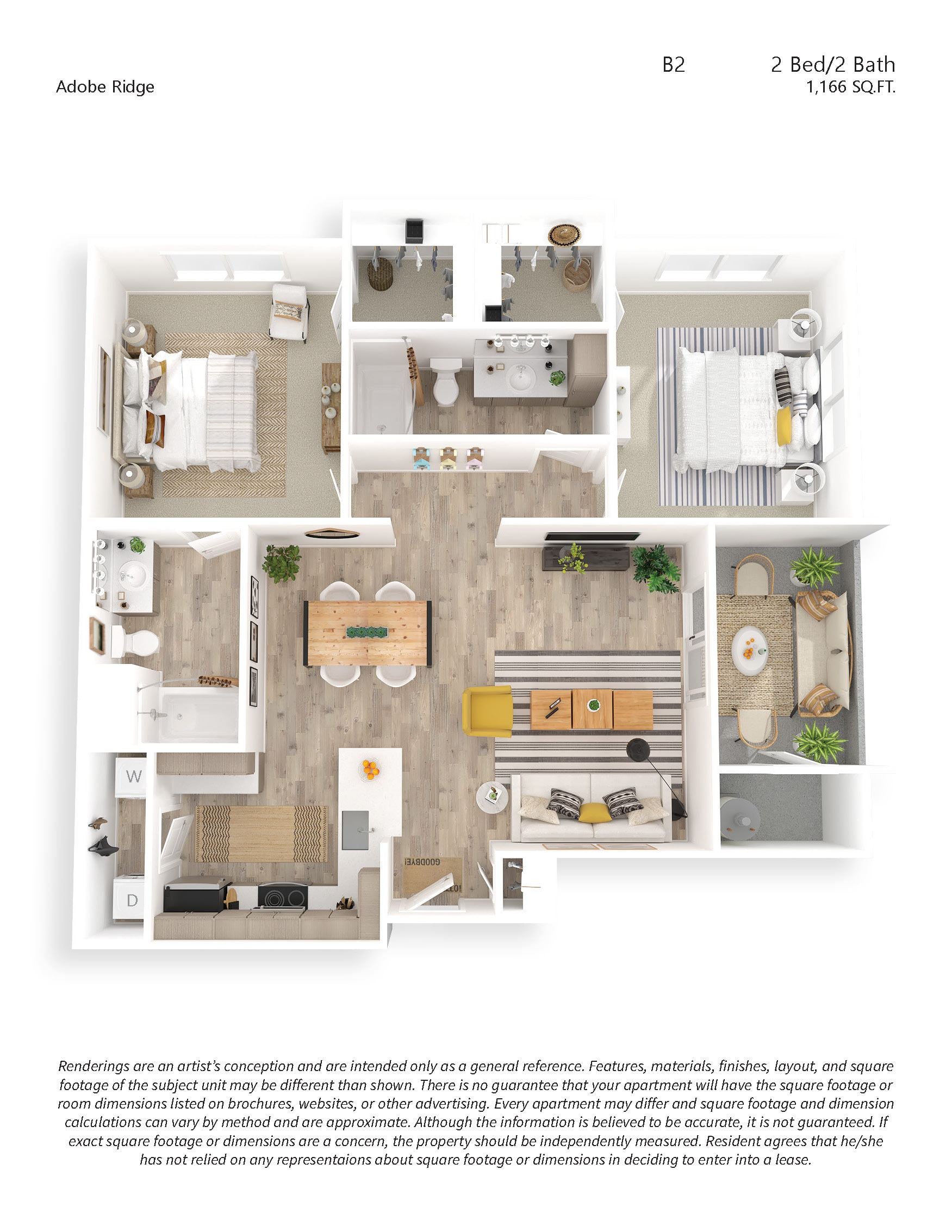 B2 2x2 floor plan