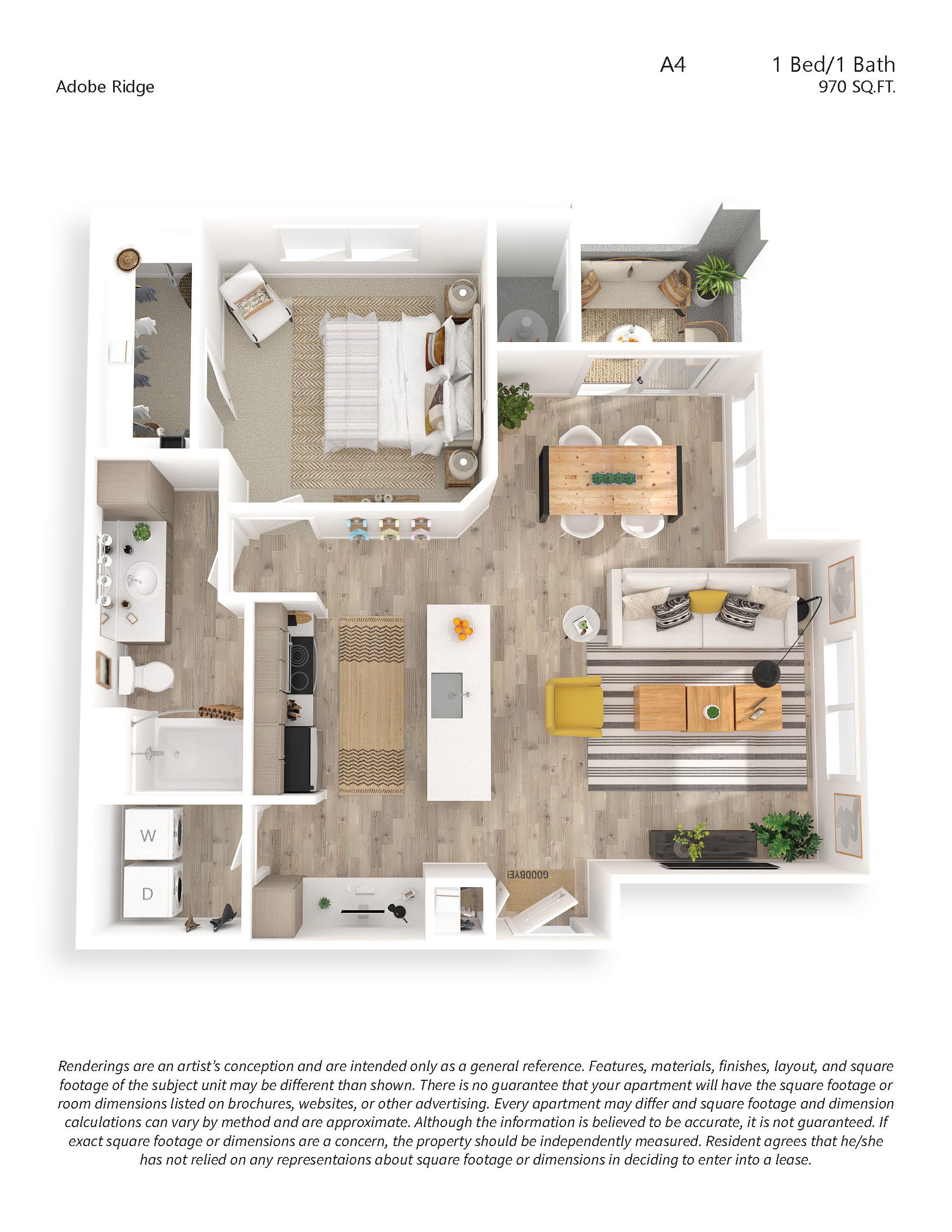 A4 1x1 floor plan