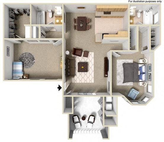 D 2x2 floor plan