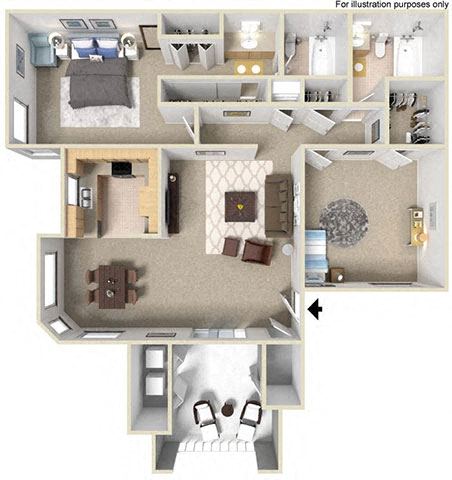 E 2x2 floor plan