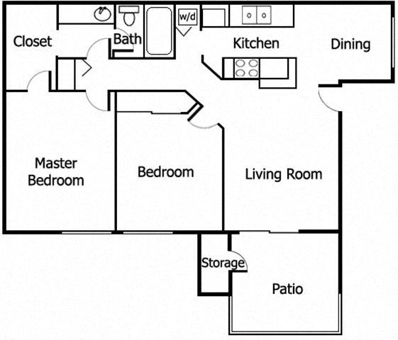 Two Bedroom A floor plan