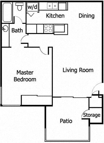 One Bedroom B floor plan