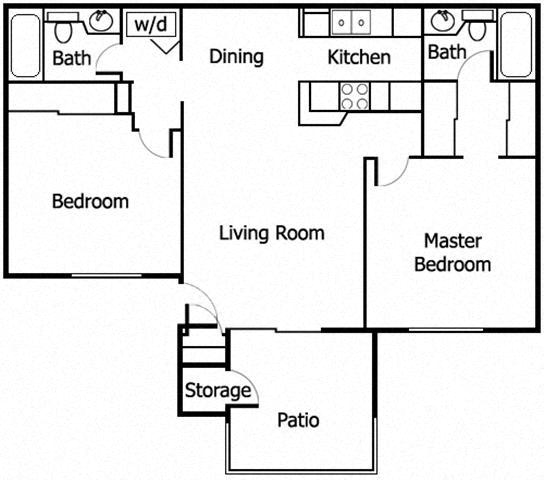 Two Bedroom B floor plan