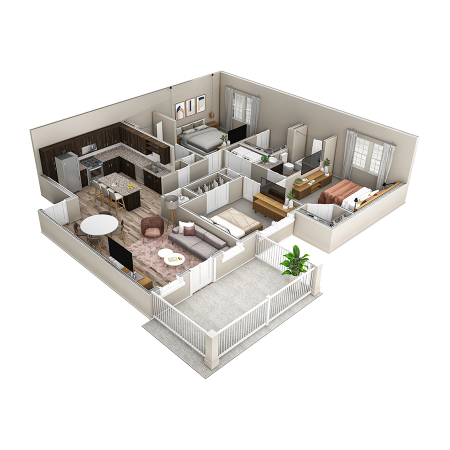 3 BR Haven Overlook floor plan