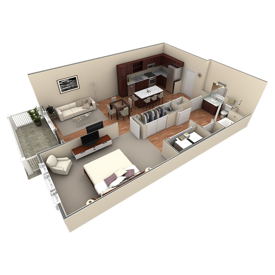 1 BR Premier Overlook floor plan