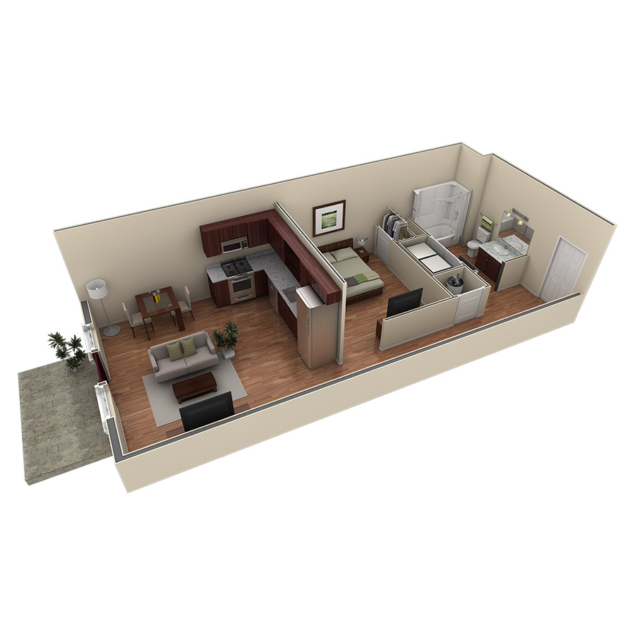 Studio Premier Courtyard floor plan